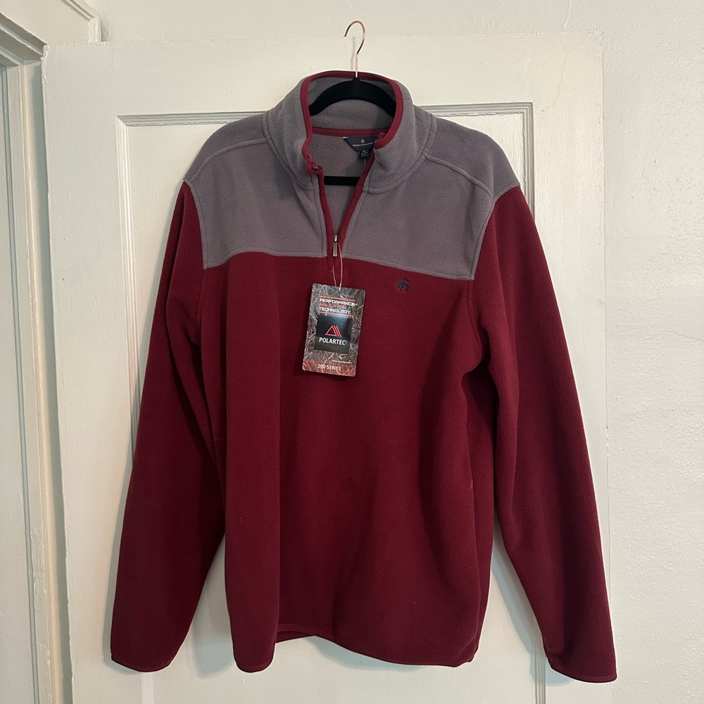 Men XL Brooks brothers Quarter-Zip Fleece Jacket NWT